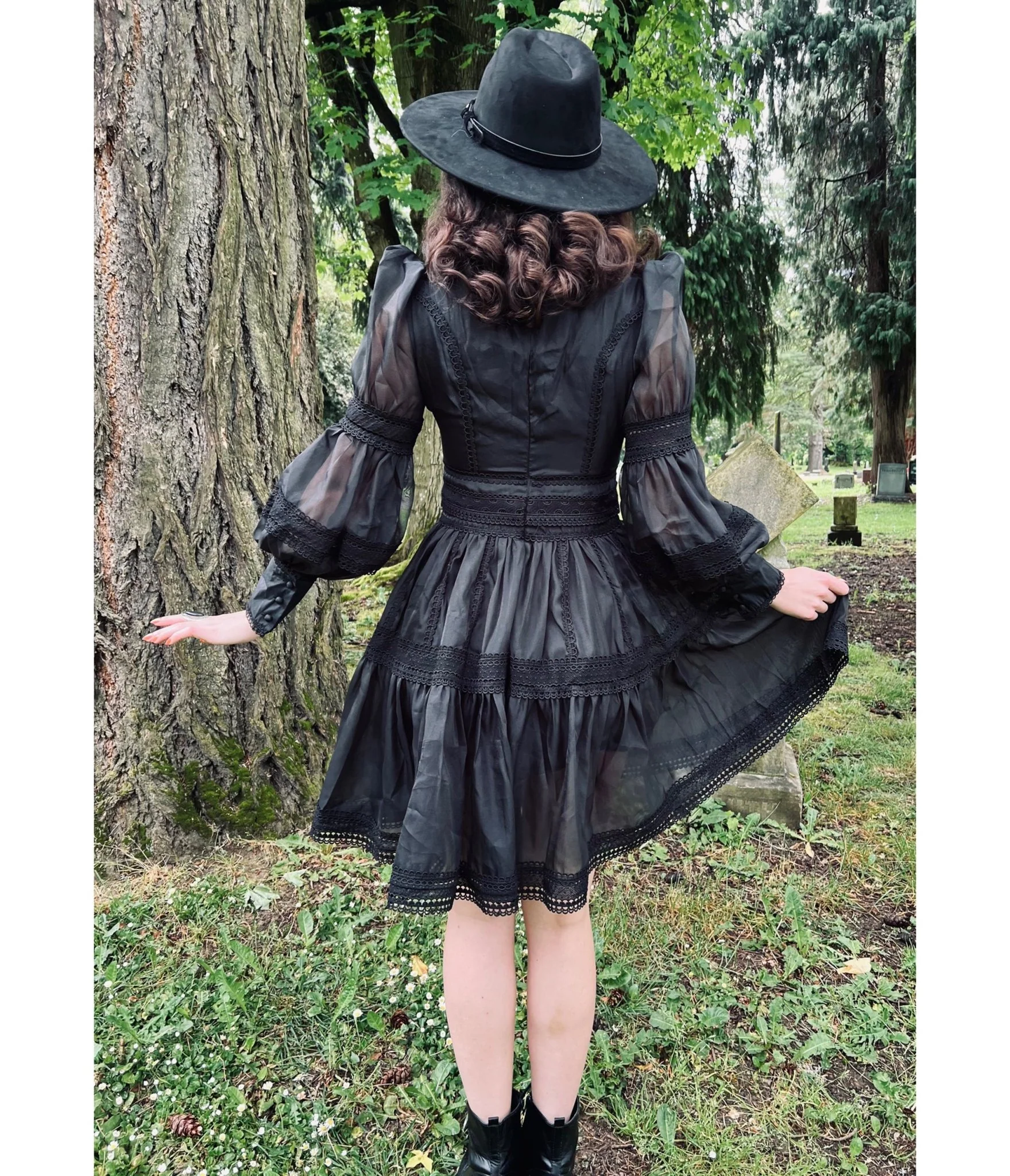 Witchwood Bags Black Morgana Romantic Victorian Party Dress - Image 2