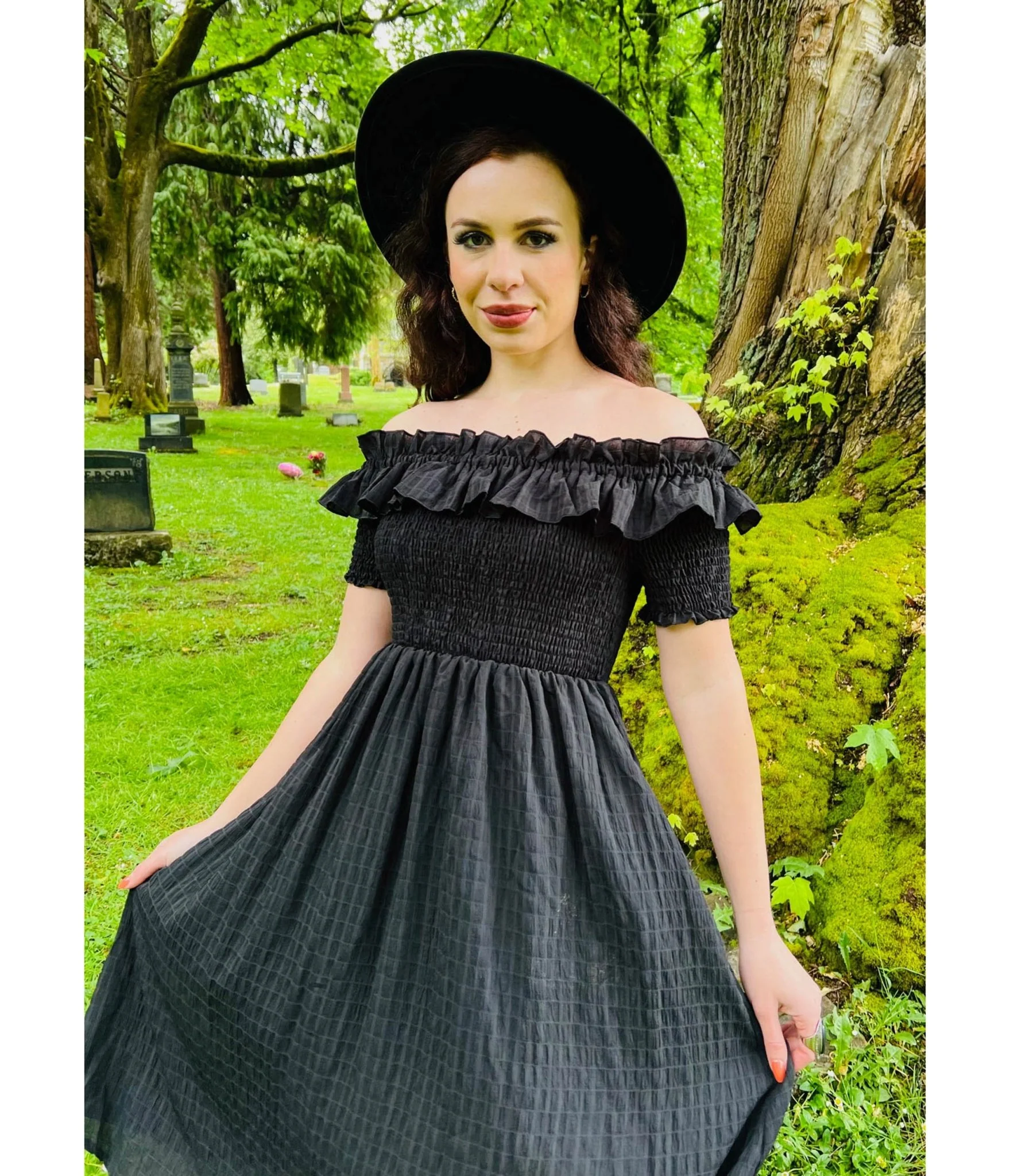 Witchwood Bags Black Plaid Cottage Swing Dress - Image 4